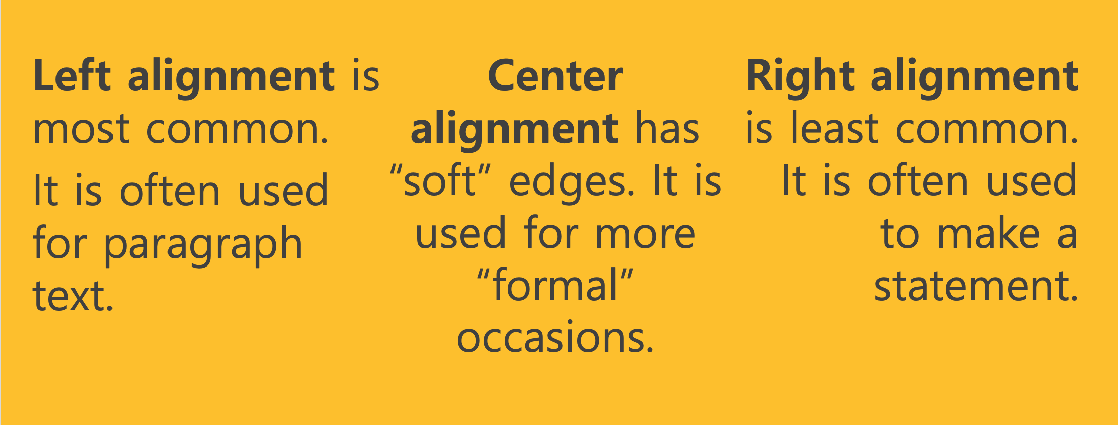3 types of alignment